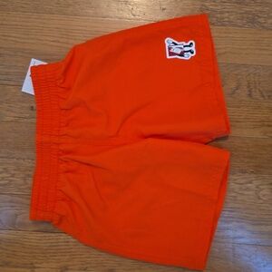 NIKE BRAND SIGNATURE BOYS ORANGE SWIM TRUNKS WITH BUILT-IN BRIEFS SIZE 5
